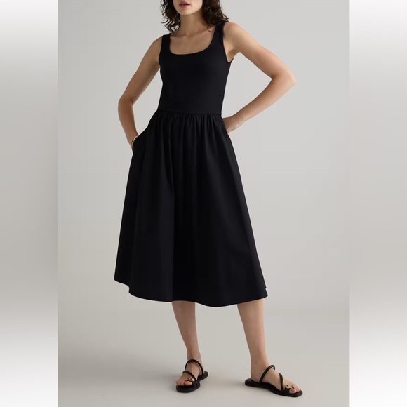 Quince Dresses & Skirts - New Quince cotton mixed media tank Black Sleeveless Dress size XS, L